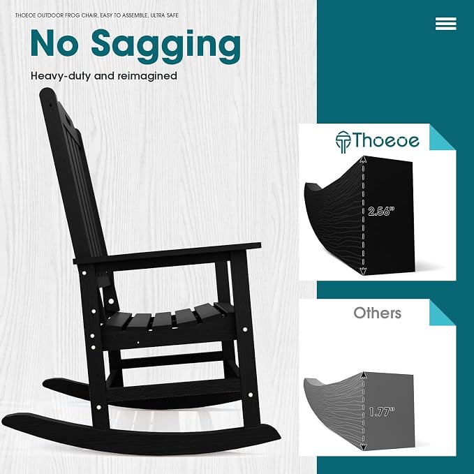 THOEOE Oversized Rocking Chair Set of 8, Outdoor Rocking Chair - Image 6