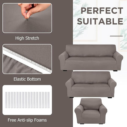 Peryiter 3 Pcs Couch and Loveseat Covers Set Sofa Cover - Image 4