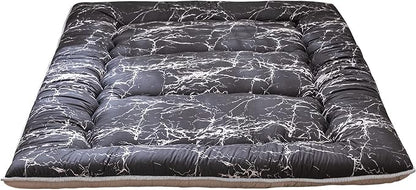 MAXYOYO Black Marble Printed Japanese Futon, Thicken Sleeping Pad Roll Up by MAXYOYO