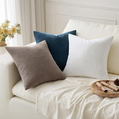 MIULEE Brown Chenille Couch Throw Pillow Covers, 18x18 | Set of 2, Modern - Image 5