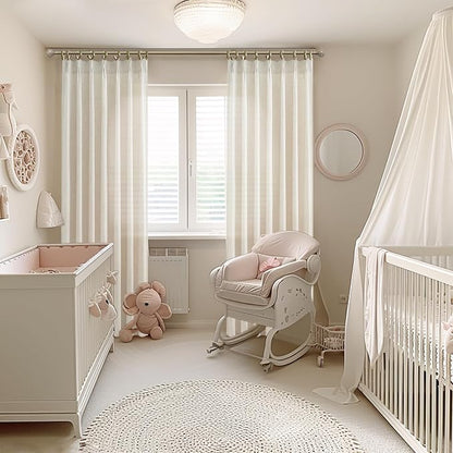 Custom Pinch Pleated 105 Inch Curtains 2 Panels Set, Unique Neutral Linen Blend - Image 6