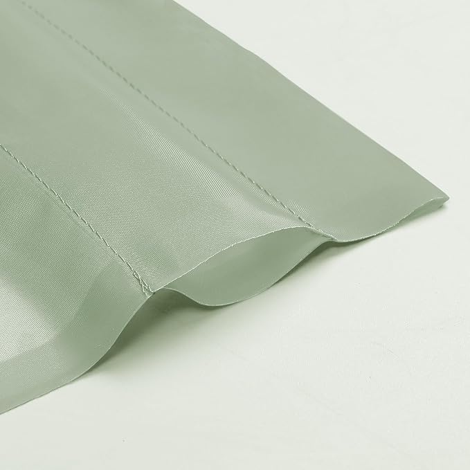 2 Panels Sheer Sage Green Curtains 54 Inches Length Window Treatment - Image 2