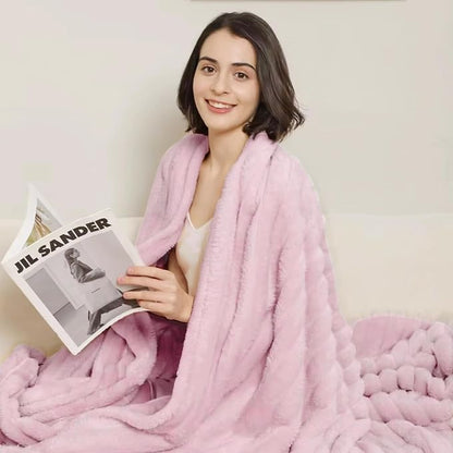 Aganear Fluffy Throw Blanket for Couch Sofa 50"x60" Coral Pink | Lightweight - Image 5