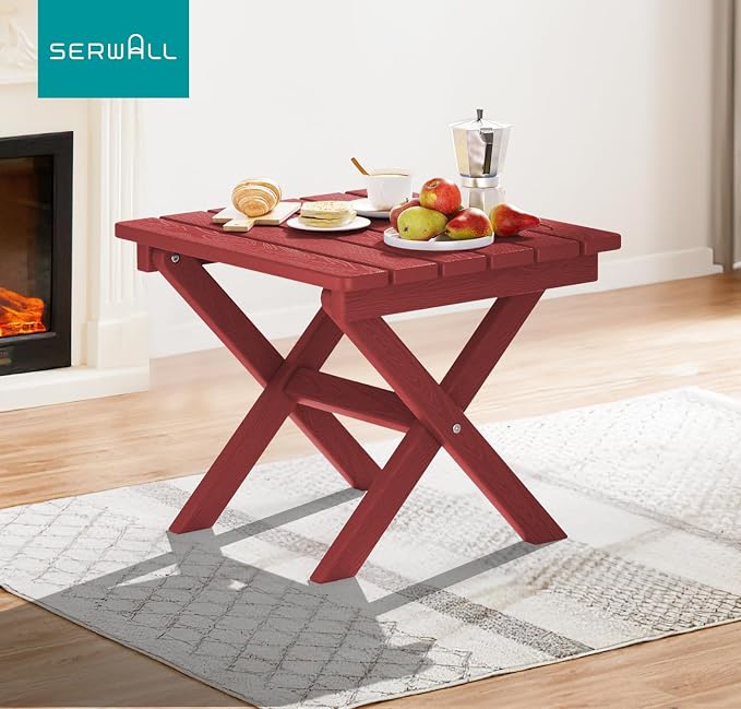 SERWALL Folding Outdoor Side Table Set of 2, Portable Adirondack Side Table - Image 8