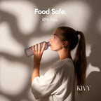 KIVY Slim Water Bottle 22oz [BPA FREE] - Small Drinking Waterbottle - Tritan Bottle Without Straw for School, Sport & Travel - Drinking Bottle Dishwasher Safe
