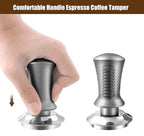 K COOL Coffee Tamper, Espresso Tamper, Premium Barista Tamper with Calibrated Spring, 100% Flat Stainless Steel Base Tamper for Espresso Coffee Machine (51mm, Black)