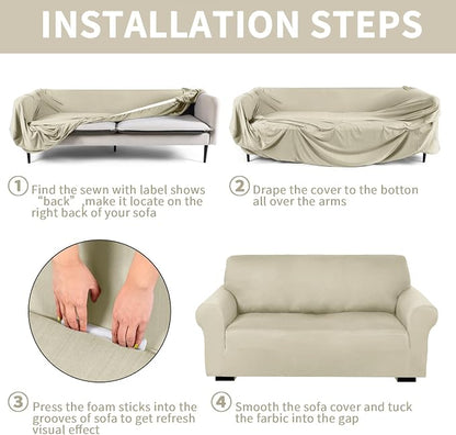 Peryiter 3 Pcs Couch and Loveseat Covers Set Sofa Cover - Image 3