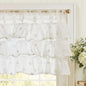 jinchan Ruffled Kitchen Valance Pom-Pom Voile Valance Curtains Sheer Shabby by JINCHAN