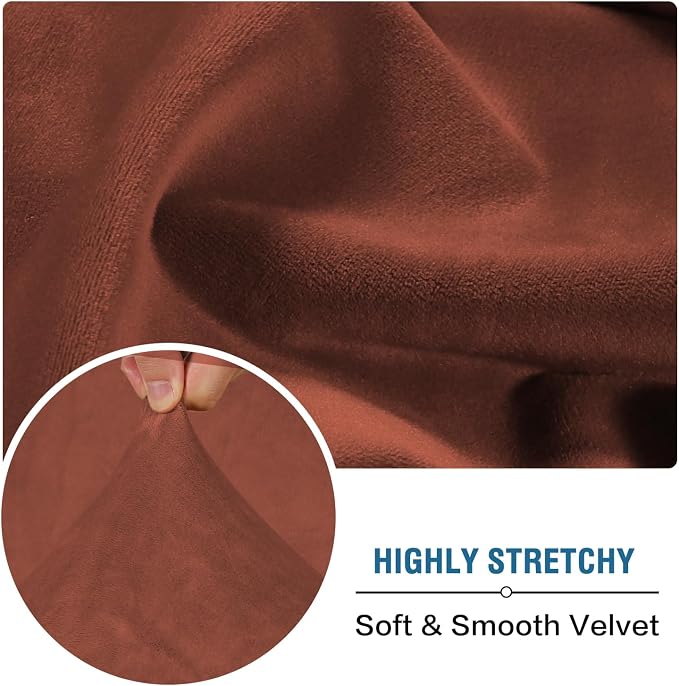 H.VERSAILTEX Velvet Stretch Individual Couch Cushion Cover Plush Cushion - Image 5