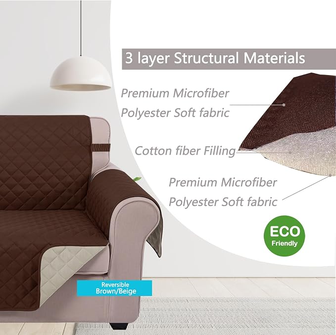 U-NICE HOME 4 Seater Sofa Cover 91''Large Couch Cover, Pet Friendly, Elastic - Image 4