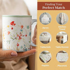Maison d' Hermine Coffee Mug with Handles Fine Bone China Mugs Pack of One Tea Cups for Hot Beverages Cappuccino Latte Home Restaurant Office Perfect for Gift (Colmar - Green, 12 Ounce)