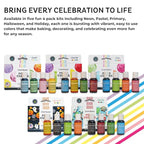 Chefmaster - Halloween Colors Liqua-Gel Food Coloring Kit - Water-Based Food Coloring Gel - 4 Pack - Highly Pigmented, Create Vividly Colored Desserts, Easy-To-Blend Formula - Made in the USA