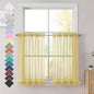 Mustard Yellow Sheer Curtains, 36 inch 2 Panels Set, Light Filtering Short by OVZME