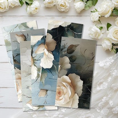 6 Sheets Large White Roses Rub on Transfers - Image 6
