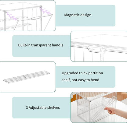 Attelite Acrylic Display Case, Upgrade 4 Tiers Clear Display Case - Image 3