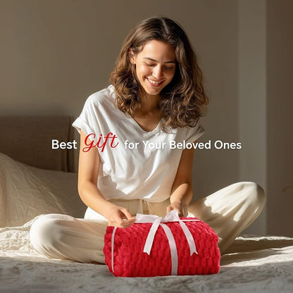 BEDELITE Red Throw Blanket for Couch, Soft Cozy Gifts for Women, 50 * 60 | 3D - Image 2
