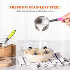 Stainless Steel Measuring Cups and Spoons Set of 16, 5 Measuring Cups with Colored Silicone Handles, 6 Nesting Spoons, 5 Mini Spoons, Kitchen Gadgets for Cooking & Baking, Dry and Liquid Ingredients