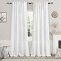 White Semi Sheer Linen Curtains 90 inch Length by Nanspring