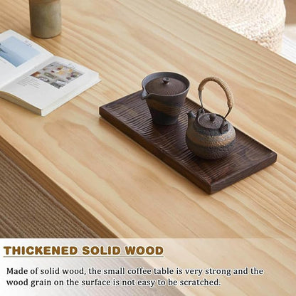 Japanese Zen Solid Wood Coffee Table - Image 5