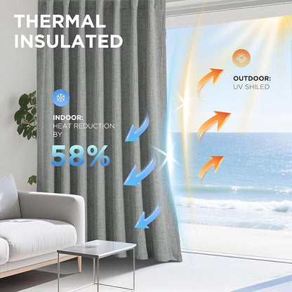 Joydeco Linen Blackout Curtains - Image 4