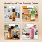 BobaMate® 25 oz Reusable Boba Cup & Tumbler with Lid, Straw, & Handle – Iced Coffee, Smoothie, Iced Matcha Cup – Spill-Proof, Shatter-Resistant, BPA-Free – Boba