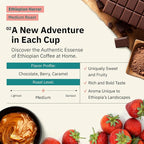 Kochere Ethiopian Harrar Whole Bean Coffee – 2LB Medium Roast – Fresh Roasted to Order – Single Origin, Farm Direct, Rich Flavored Coffee Beans – Chocolate & Fruity Notes