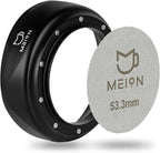 MEION 54mm Espresso Dosing Funnel and Puck Screen Set for 54mm Breville Portafilters, Magnetic Coffee Funnel, Reusable 53.3mm Espresso Puck Screen, Espresso Tools Espresso Accessories (54mm, Black)