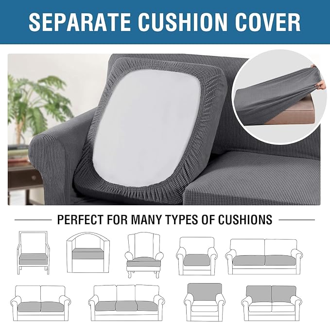 H.VERSAILTEX 4 Piece Stretch Sofa Covers - Image 5