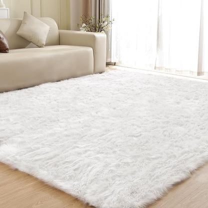 ORINOVA White Rugs for Living Room 6x9 Area Rugs for Bedroom Large Washable - Image 5
