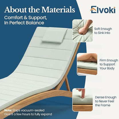 Quilted Chaise Lounge Outdoor Patio Furniture Cushions | Water-Resistant Patio - Image 4