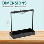 Coffee Mug Holder with Movable Hooks, 6-Mug Capacity Countertop Coffee Cup Rack with Storage Base