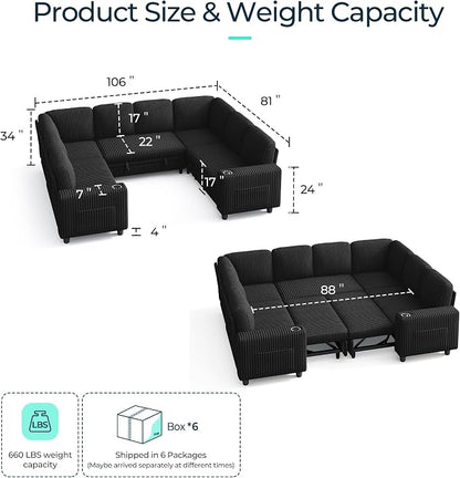 LINSY HOME Sectional Sleeper Sofa - Image 2