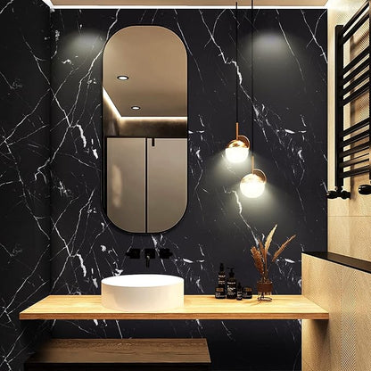 practicalWs 11.8"×78.7" Black Marble Contact Paper Matte Peel and Stick Kitchen - Image 3