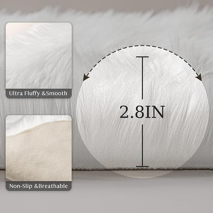 Ashler Faux Fur Rug, 2x3 Ft, Machine Washable | Fluffy Sheepskin, Ultra Soft - Image 8