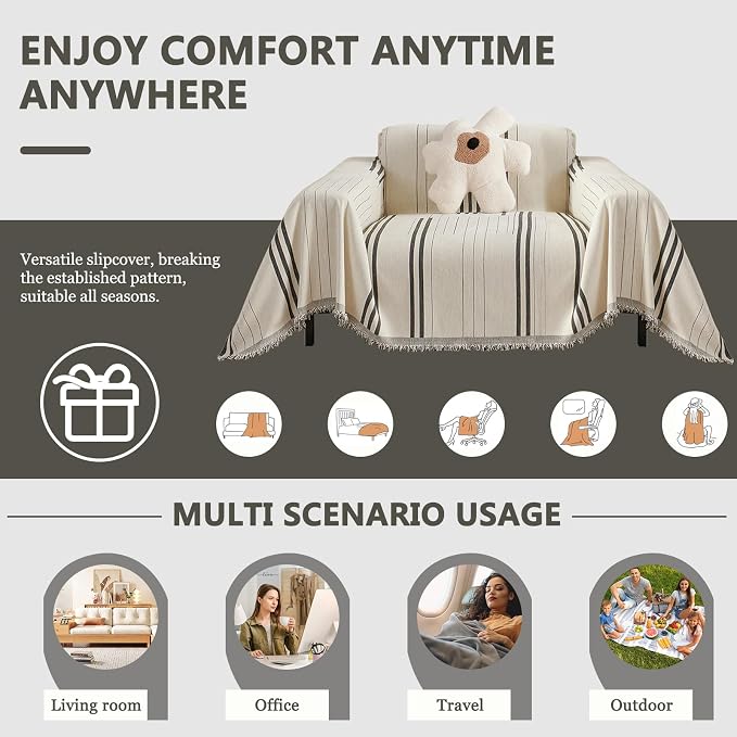 DREAMINGO Armchair Cover Washable Chenille Sofa Protector - Image 5