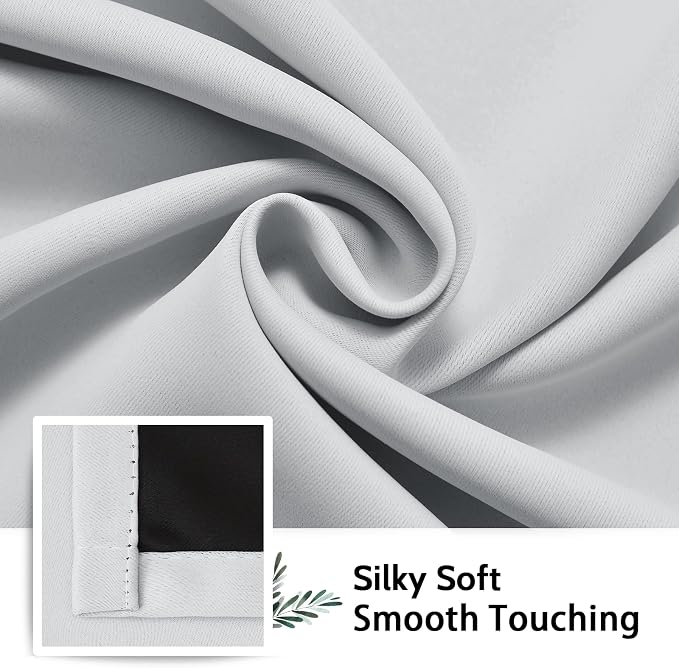 SimpleHome White 100% Blackout Curtains Room Darkening Living Room 45 Inch | - Image 7
