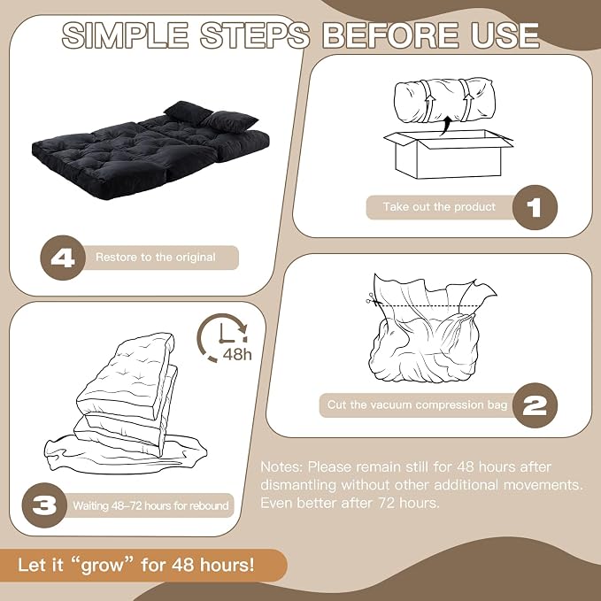 Folding Sofa Bed, Convertible Sleeper Chair - Image 6