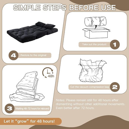 Folding Sofa Bed, Convertible Sleeper Chair - Image 6