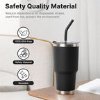Metal Straws for 30 oz Yeti Tumbler, 5 Pcs Reusable Stainless Steel Straws with Silicone Tip for BJPKPK, RTIC, WETOWETO, Beast 30 oz Tumbler, Cleaning Brush, 1 Portable Bag