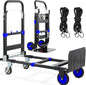 3-in-1 Folding Hand Trucks, 600Lbs Convertible Hand Truck Dolly, Heavy Duty by COOCHEER
