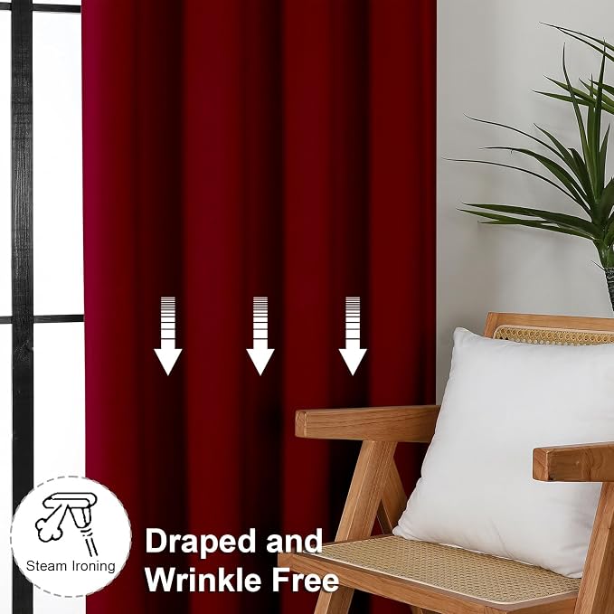 Simplebrand Ava Red Short Blackout Curtains - Image 7