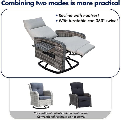 ZZW Outdoor Recliner Chair Set of 2, Wicker Patio Recliners - Image 6