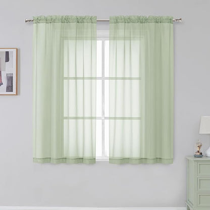 Simplebrand Rod Pocket Top Solid Voile Sheer Curtains by Simplebrand