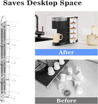 NiHome Acrylic Coffee Pod Holder for Keurig, Side Mount Coffee Pod Capsule Organizer & Storage for K-Cup Pods, Space-Saving for Small Countertops (Clear, 1 Pack for 10 K Cups)