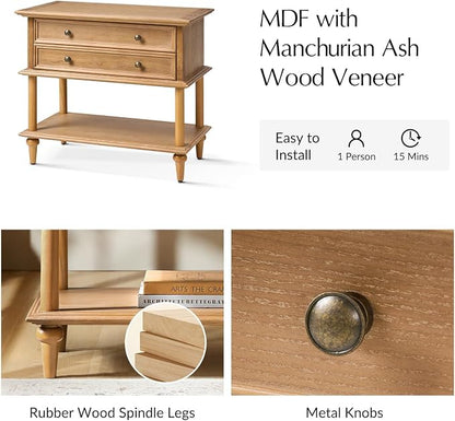 HULALA HOME Farmhouse Nightstand Set of 2 - Image 7
