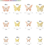 SAOROPEB 3D Butterfly Wall Decor, 48 Pcs 4 Styles 2 Color 3 Sizes, Removable Metallic Wall Sticker Room Mural Decals for Kids Bedroom Nursery Classroom Party Decoration (2 Color)