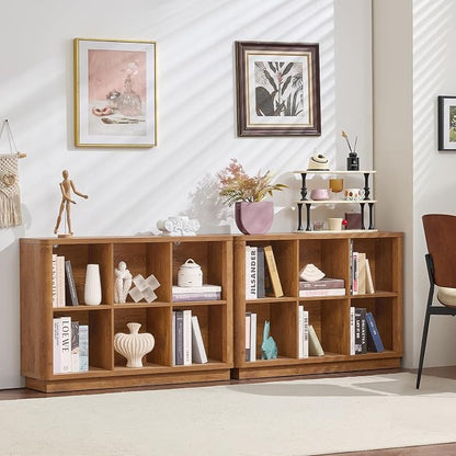 Joaxswe 6 Cube Storage Book Shelf, Floor Standing 2-Tier Wooden Bookshelf - Image 4
