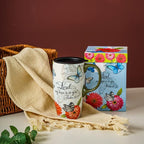 Topadorn 17 OZ. Ceramic Coffee Mug Travel Cup with Handle Sealed Lid and Color Box