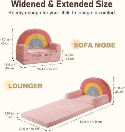 little dove Extra Wide Soft Toddler Couch Fold Out, Comfy Toddler Chair - Image 2