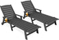 KINGYES HDPE Lounge Chair Outdoor Set of 2, Patio Chaise Lounge Recliner by KINGYES